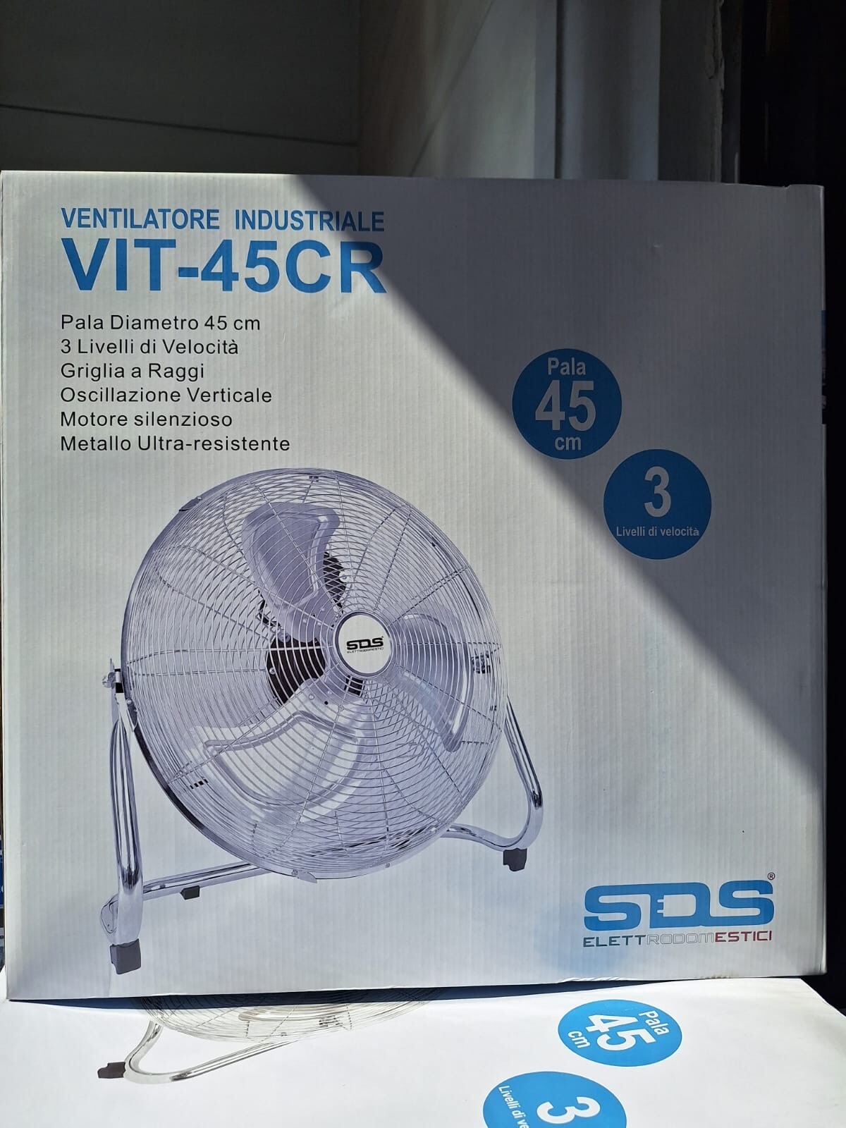 Ventilatore da terra industriale pala d.45 potenza 90w 3 velocità