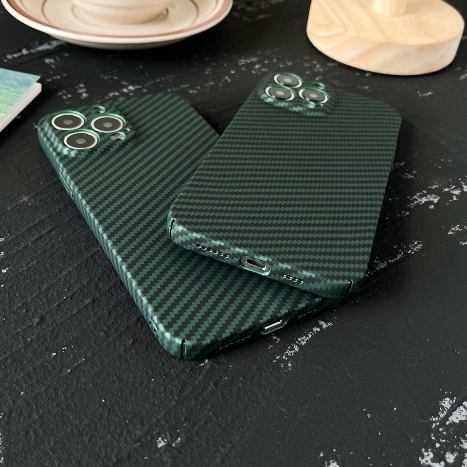 Funda rígida de teléfono con patrón de fibra de carbono para iPhone 13 12 Pro 11 Pro Max 13 Foto 4 de 4