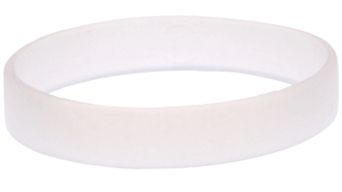 White Blank Silicone Wristband Rubber Bracelet Elastic Bangle by