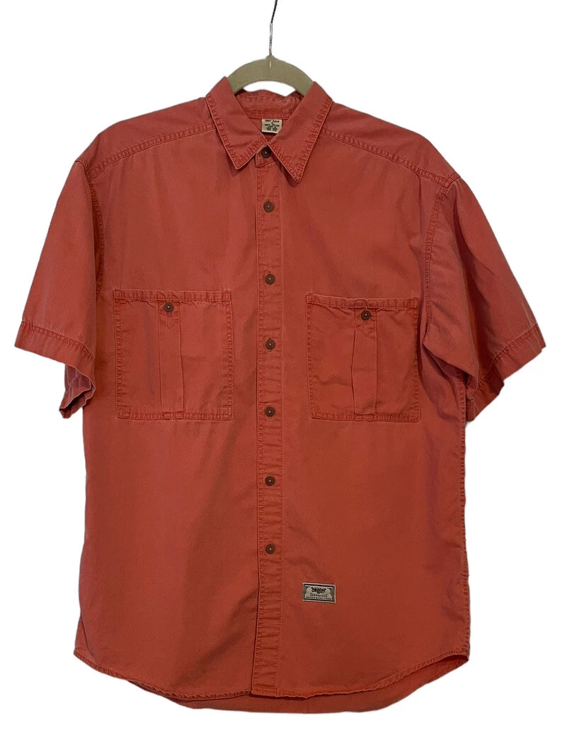 VINTAGE Levis Shirt Mens Small WPL 423 Shirt Orange Denim Cotton