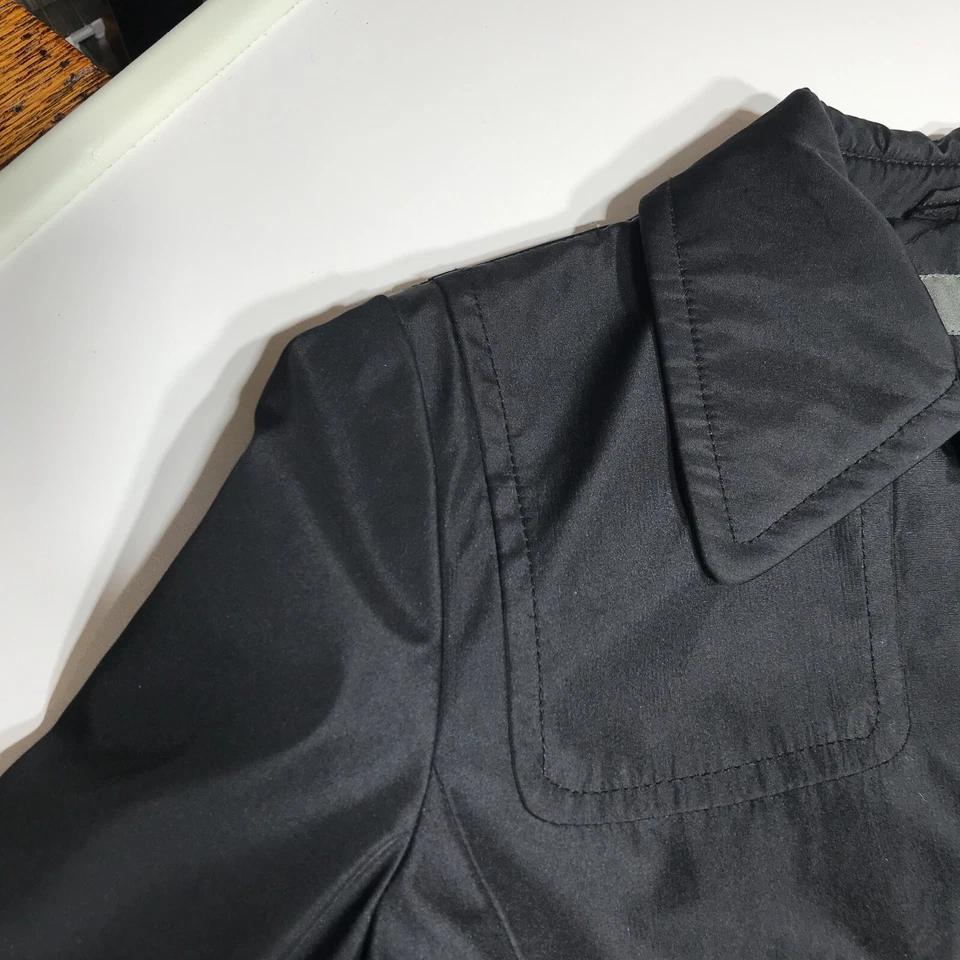 Gabardina Kenneth Cole Reaction negra botón frontal exterior viaje talla mediana Foto 3 de 4