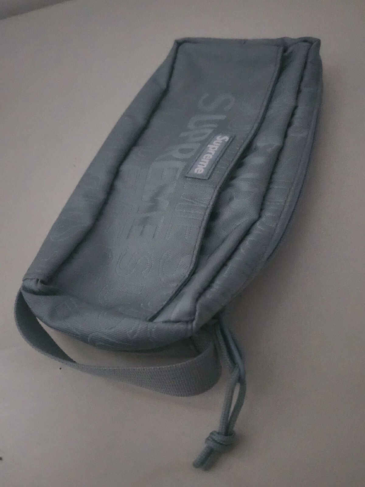 SS19 Supreme Organizer pouch cordura nylon bag Jacquard Logo wallet Ice Blue