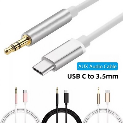 Câble Usb C Vers 3,5Mm Jack 2M,Type C 3,5Mm Mâle Adaptateur Jack Stéréo