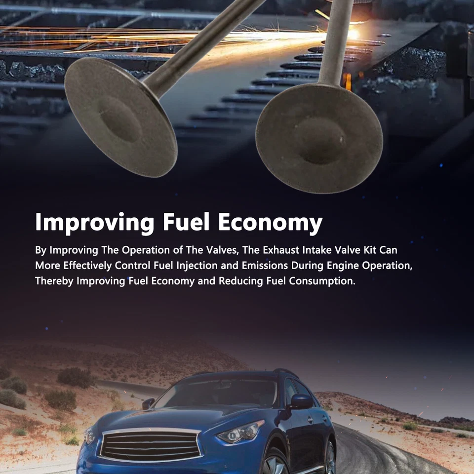 12 x Válvula de admisión y 12 x Válvula de escape para Nissan NV1500 NV2500 NV3500 4L 5,6 L Foto 4 de 4