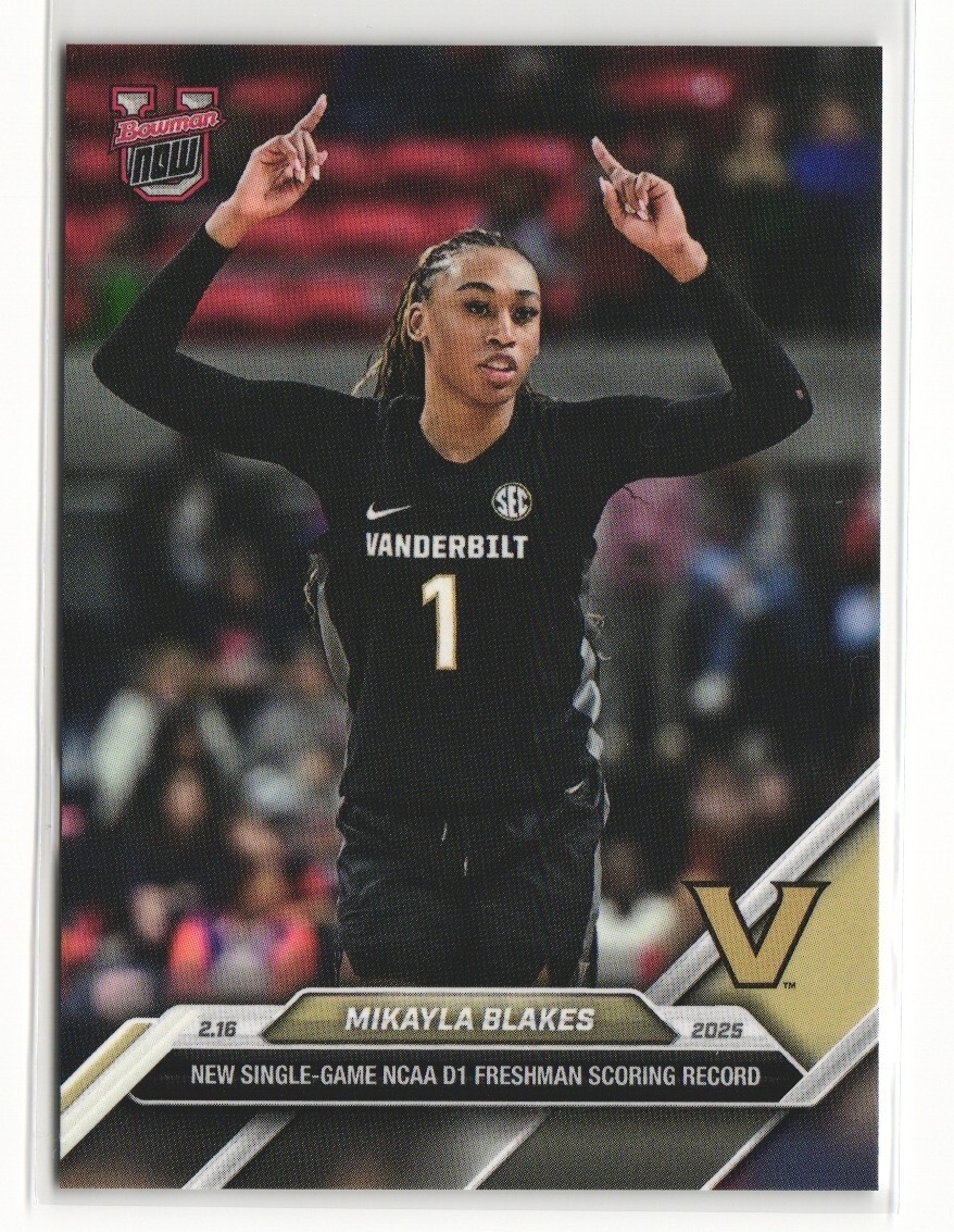 Mikayla Blakes 2024-25 Topps Bowman U NOW Basketball Freshman Scoring Record #70