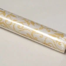 Yellow Scroll Leaf Vine Floral Self Adhesive Vinyl Contact Paper Peel Stick