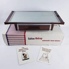 NOS 1972 MCM Salton Hotray Automatic Food Warmer Plate Glass Model H-934 Electra