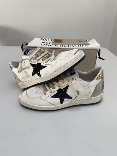 Golden Goose Ball Star Sneaker White Leather/Gold/Black Glitter sz 37 New in Box - Picture 10 of 13
