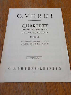 Noten Viola Giuseppe Verdi Quartett E-Moll Carl Herrmann C. F. Peters, Leipzig