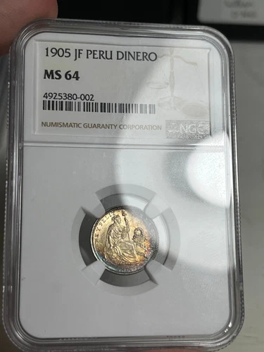 1905 Peru Dinero - NGC MS64 - NICE COLOR