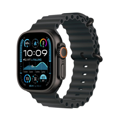 Apple Watch Ultra 2 49mm GPS + Cell Titanium Case w Black Ocean Band MX4P3LW/A