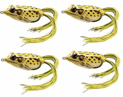 LIVE TARGET Lures Lot Frog 4pcs Weedless Topwater Bass FGH55T501 (2-1/4'', 5/8oz)
