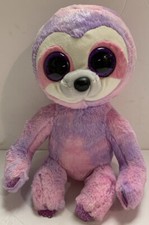 TY  Dreamy Purple Sloth Beanie Size Medium 8” Big Eyes Plush Stuffed Animal Toy