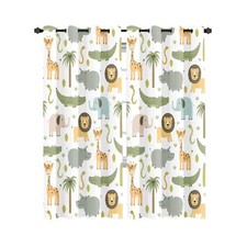 MESHELLY Baby Safari Animals Blackout Curtains 52Wx63H Inch for Boy Bedroom G...