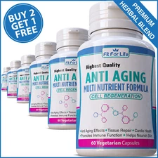 ANTI AGING TISSUE CELLULAR REPAIR IMMUNE BOOSTER MULTI NUTRIENT LONGEVITY PILLS