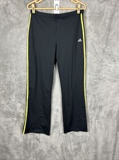 Adidas Pants Womens Large Zip Up Elastic Waist Navy w/ Green Climalite Workout