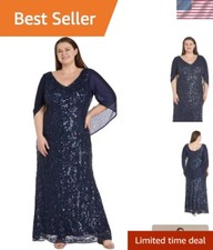 Women's Long Beaded Lace Gown