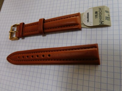 Bracelet De Montre Cuir Véritable HIRSCH Colorado, Taille 20 Mm, Noir, Neuf Avec étiquette