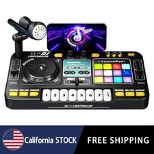 Kids DJ Mixer Table,Music Toys with Piano Keys,DJ Turntable,Reaction Music Games