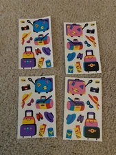Mrs. Grossman’s TRAVEL LUGGAGE/SUITCASE Stickers 4 Squares 1996 Retired Retro