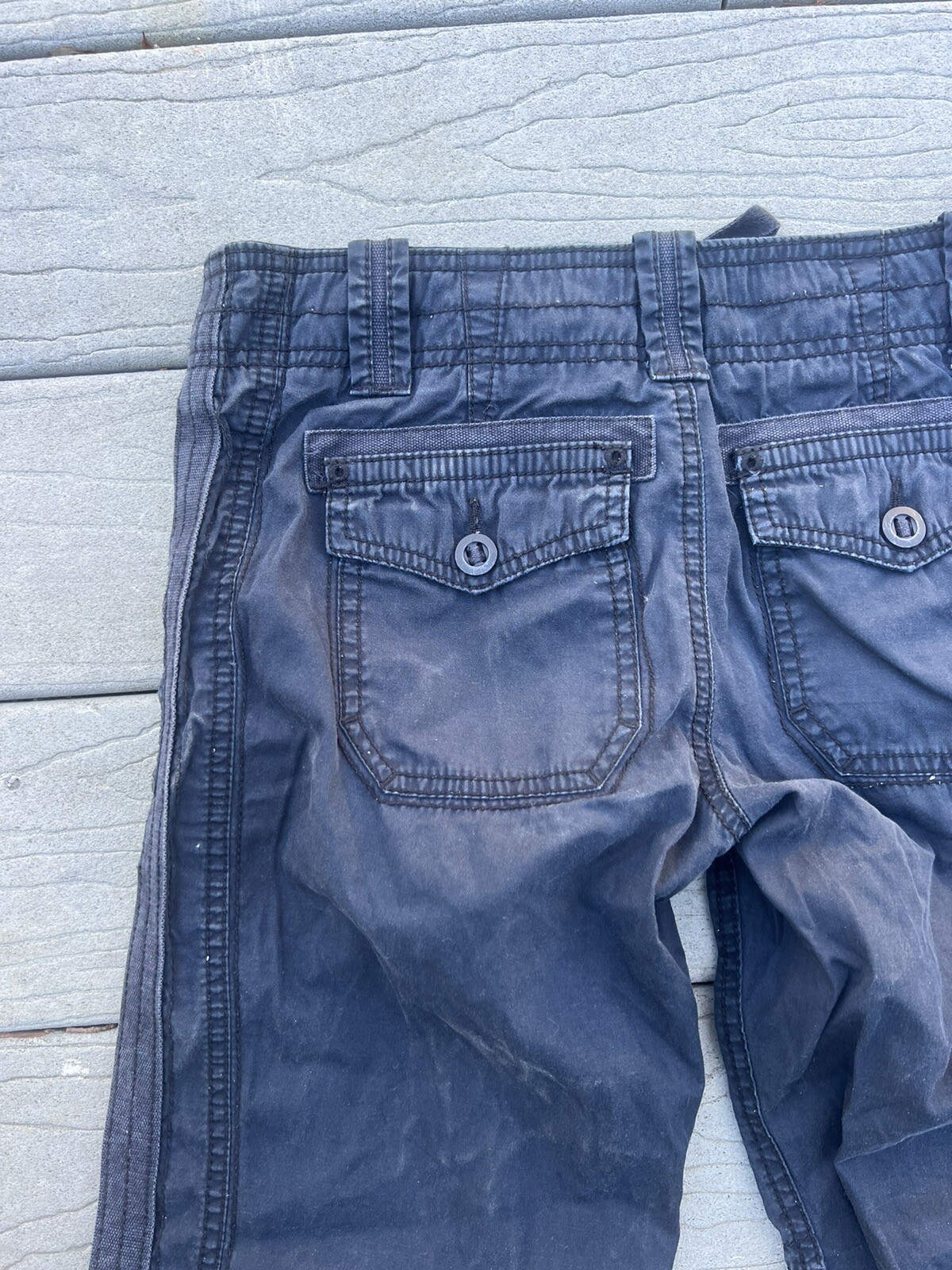 Vintage Y2K Gap Low Rise Cargo Pants 30 Black Skater … Gem