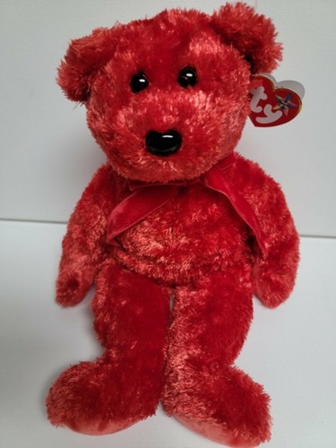 Ty Beanie Buddy Sizzle The Bear with Red Ribbon 14" 35cm MWMT Great Valentine - Picture 4 of 4