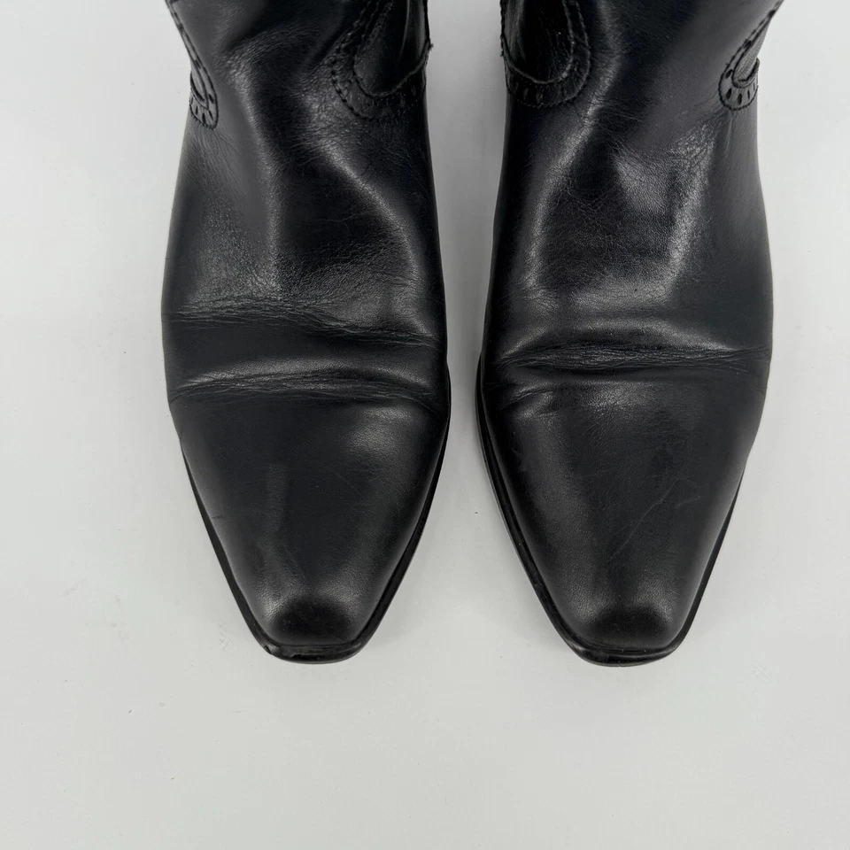 Vtg 90s Nine 9 West Ltd. Edition Boots Leather Equestrian Style Riding Navy 9M - Image 4 of 4