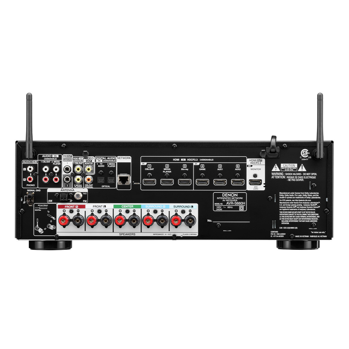 Denon AVRS660H 5.2 Channel 8K Home Theater Receiver with Voice Control 