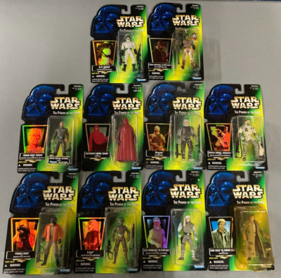 Lot of 10 Hasbro Star Wars Power of the Force Green Card Figures