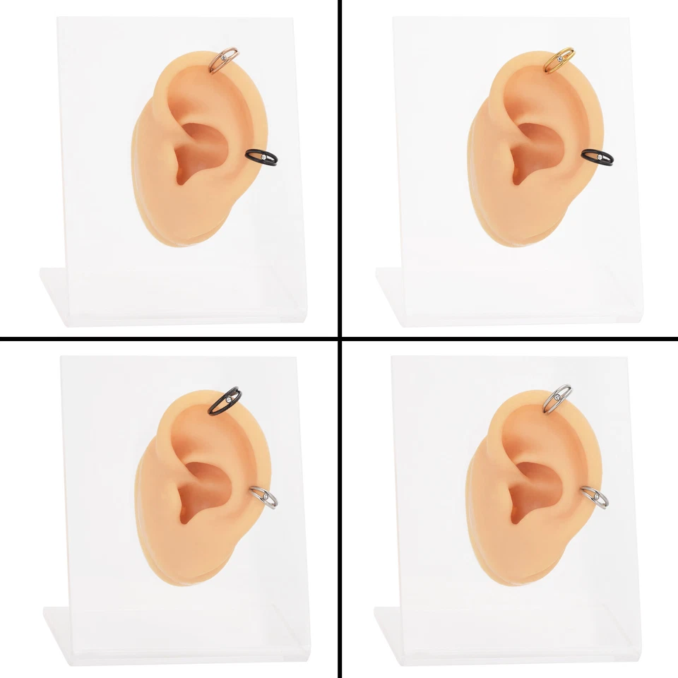 Opal CZ Septum Clicker Acero Bisagras Nariz Anillo Labio Oreja Hélice Daith Aro - UNO 16G Foto 4 de 4