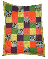 Handmade Quilted Teenage Mutant Ninja Turtle Blanket Throw 28" x 37" Reversible