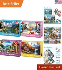 Eco-Friendly 100-Piece Puzzles Set for Kids and Seniors - Four Seasons Adventure