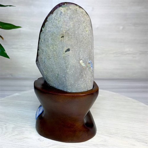 3.05LB Top Natural Amethyst Geode Quartz Crystal Specimen Healing Decor+Stand - Picture 4 of 6