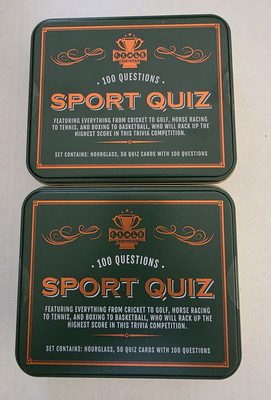 Two (2) SPORT QUIZ Tins 100 QUESTIONS ea. SET 50 CARDS Each Tin NEW Sealed