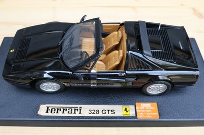 FERRARI 328 GTS 1:18 Black 4 Opening Parts Factory Tiedowns New