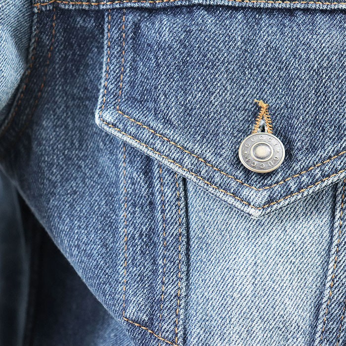 GUCCI Denim Jacket Logo button Reconstructed Patc… - image 14
