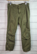 Women's Nili Lotan Pants Crop Military Twill Chino Zip Ankle Slim Stretch USA 4