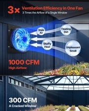 10 in Shutter Exhaust Fan with Smart Programming Controller Wall Mount