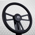 18" Black Aluminum Steering Wheel Big Rig Black Vinyl 5 Hole Semi Truck
