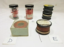 WALSCO & G.C. Dial Cord, 0.025, 0.028, 0.030, 0.040, 0.064, Vtg. Wood Spools!