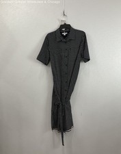 Tommy Hilfiger Woman's Size M Navy Blue/White Button Up Long Dress