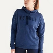 Nobull Women's Blue Front Pockets Drawstrings Pullover Hoodie Size XS