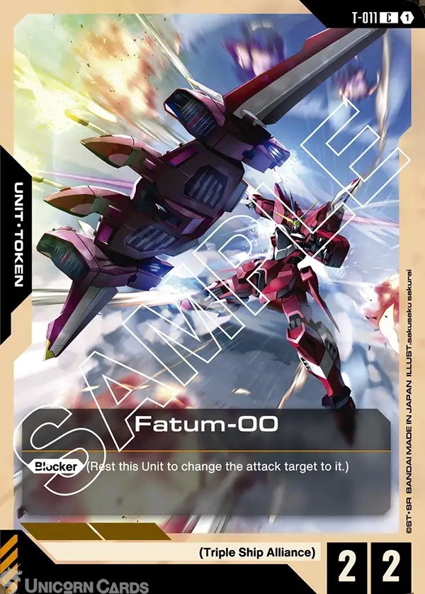 T-011 Fatum-00 Token : C Gundam TCG Card : GD01: Newtype Rising