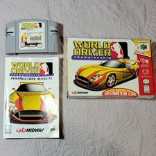 World Driver Championship N64 Box & Manual NTSC-U/C E Major Video - Tested