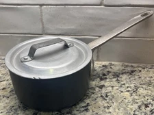 Vintage Pre-Calphalon Commercial Aluminum Cookware 1.5 Qt Saucepan  lid 8701 1/2