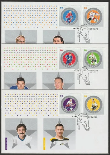 CANADA 2005 NHL ALL STARS FIRST DAY COVERS SET !! M135