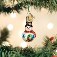 Old World Christmas Mini Snowman Glass Ornament