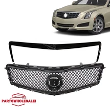 2PCS Front Upper Grille/Trim Molding For Cadillac ATS 2013-2014 Gloss Black