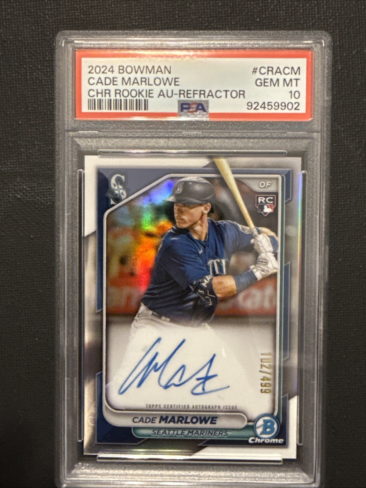 2024 Bowman - Chrome Rookie Autographs Cade Marlowe #CRA-CM Refractor /499
