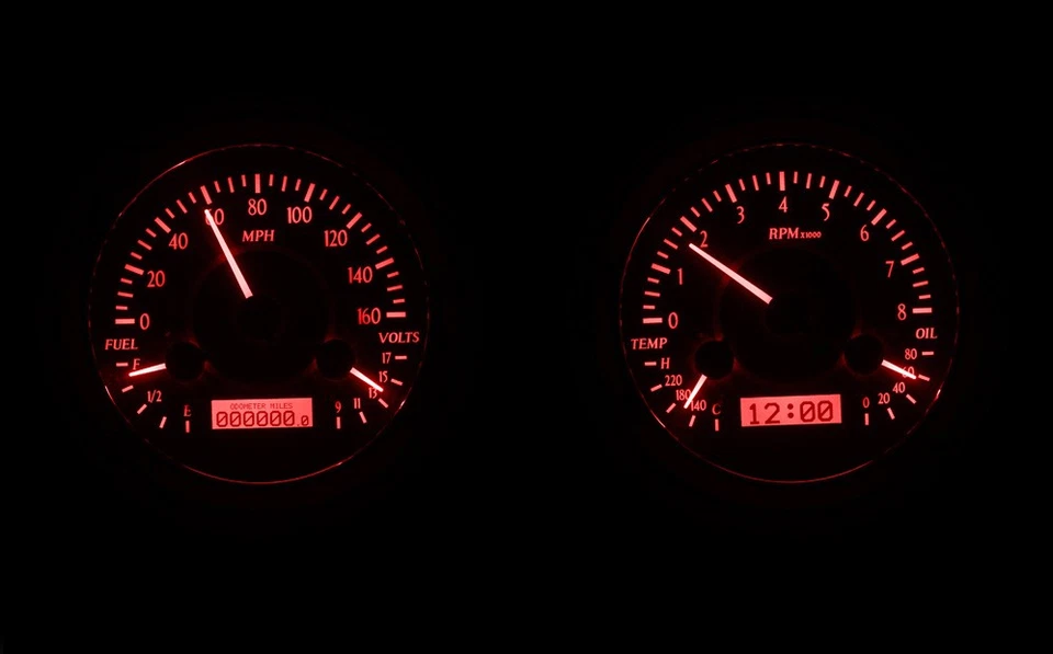 Kit de calibre LED plateado/rojo para camioneta Chevrolet Dakota Digital 1947-1953 VHX-47C-PU-S-R Foto 2 de 4